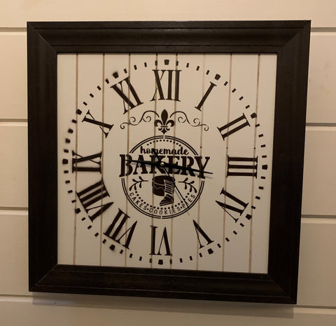 "Bakery"  Square Clock