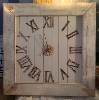 Heirloom White  Square Clock