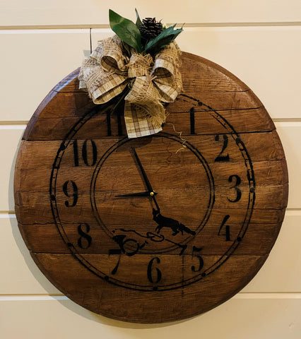 Barrel Lid with Fox Clock Removable Bow